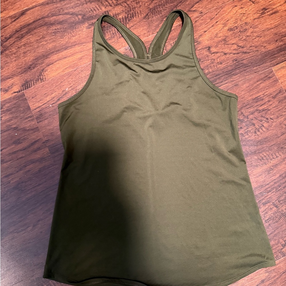 Fabletics Forest Green Racerback Tank Top